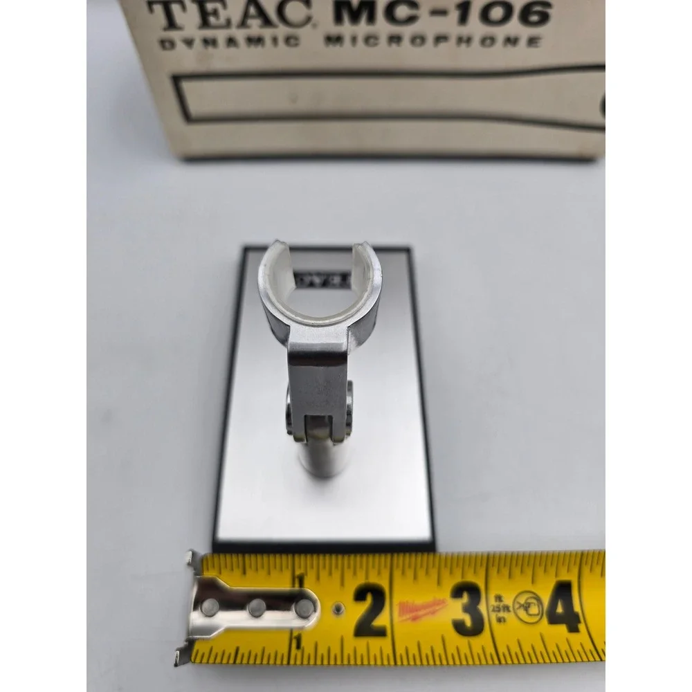 TEAC MC-106 Microphone Stands Pair OS Silver Vintage Made in Japan w/Box